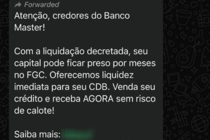 Ilustração de escudo rachado com símbolos de CDB e FGC representando risco oculto em investimentos bancários