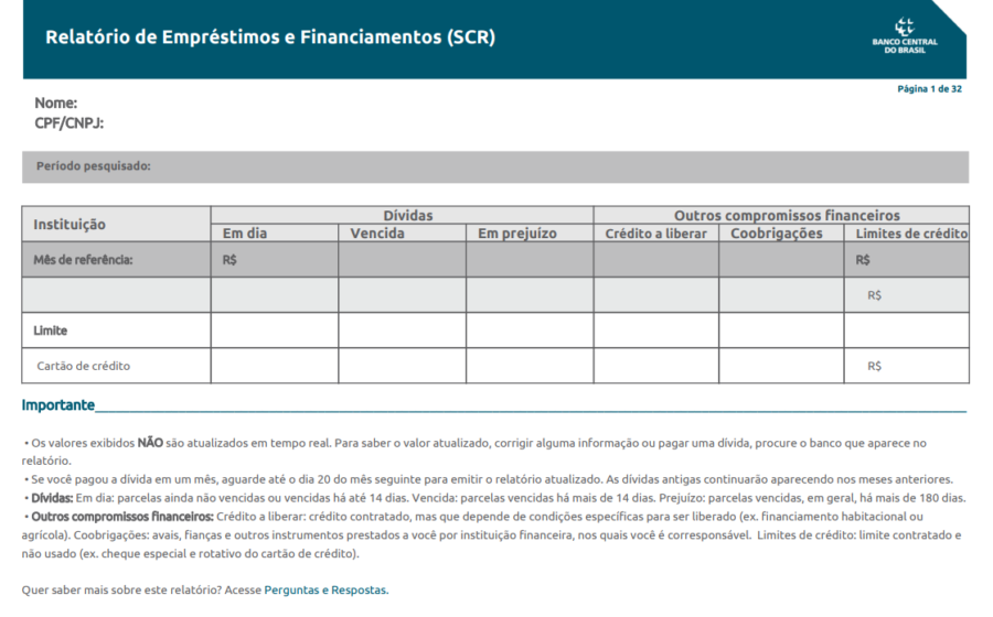 Gestor de FIDC analisa dados do SCR do Banco Central em tela de computador