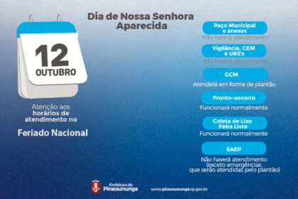 Calendário marcando feriado 12 outubro com trabalhador consultando direitos CLT