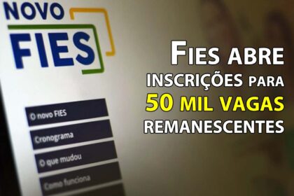 Estudante universitário preenchendo inscrição do Fies 2026 no computador, 50 mil vagas remanescentes