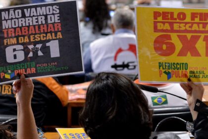 Gráfico Datafolha mostra queda de apoio ao fim da escala 6x1 de 68% para 59%