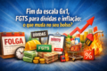Calendário mostrando transição da escala 6x1 para 5x2 a partir de 16 dezembro
