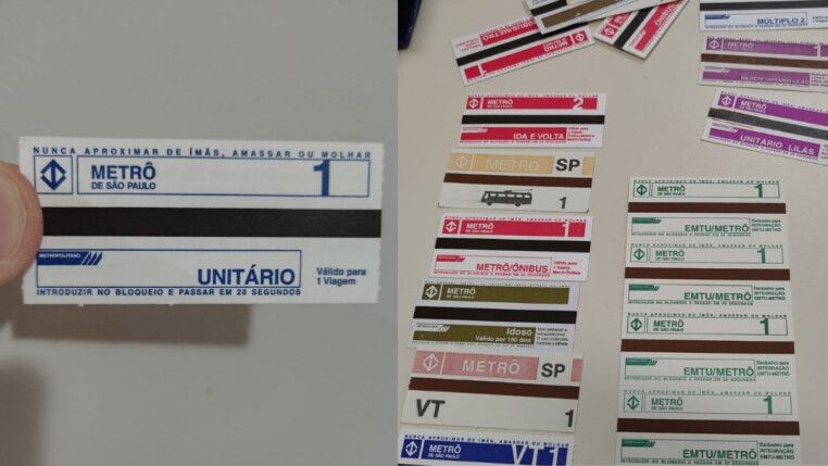 Bilhete magnético do Metrô de São Paulo sendo aposentado após 50 anos de uso nas catracas