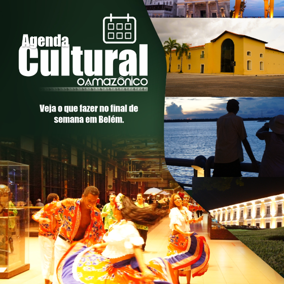 Mapa do Amazonas destaca cinco municípios com ícones de eventos culturais e setas de fluxo econômico