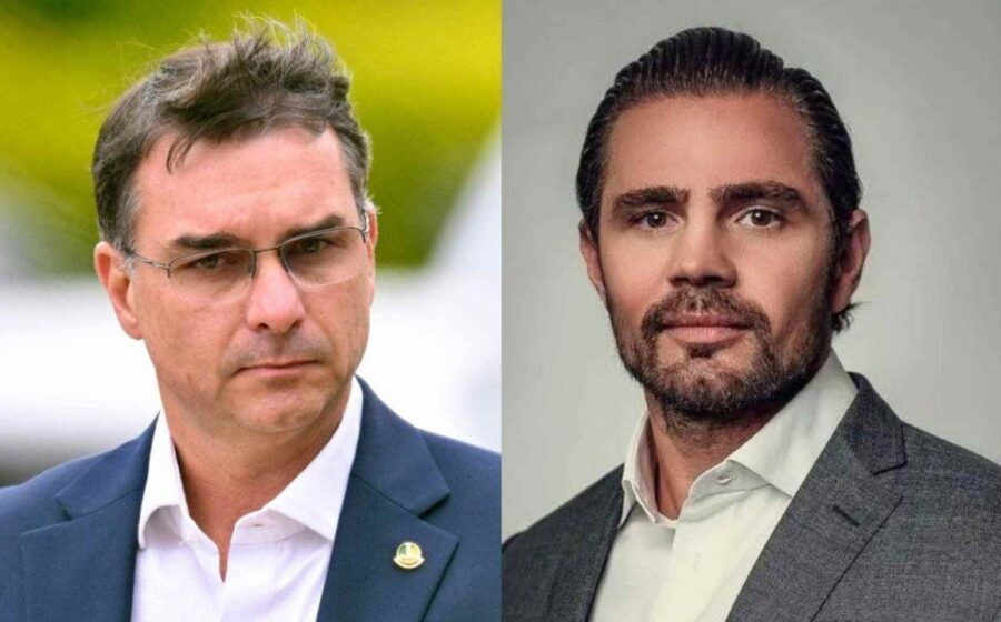 Flávio Bolsonaro em debate na Band onde Lula citou pedido de R$ 134 mi a Vorcaro para filme Dark Horse