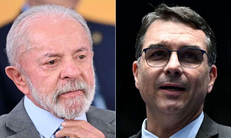 Flávio Bolsonaro e ministro Kassio Nunes Marques em destaque com logotipo do WhatsApp e texto Exército do Lula