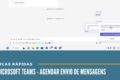 Trabalhadora usando Microsoft Teams no notebook, representando demissão por mensagens inadequadas