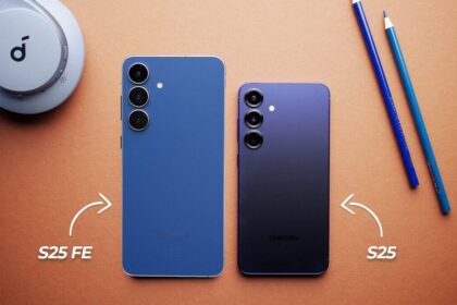 Galaxy S25 FE com etiqueta de preço R$ 2.615 indicando desconto de 52% no varejo