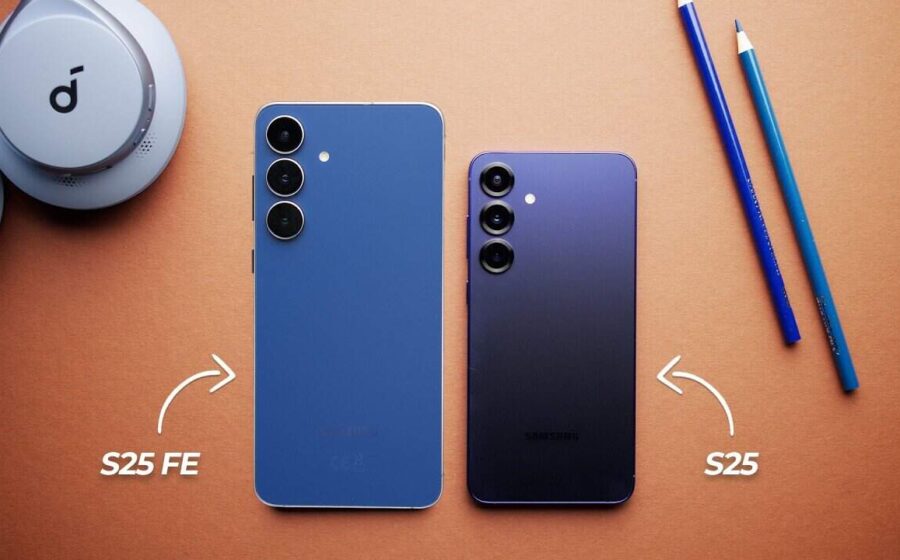 Galaxy S25 FE com etiqueta de preço R$ 2.615 indicando desconto de 52% no varejo