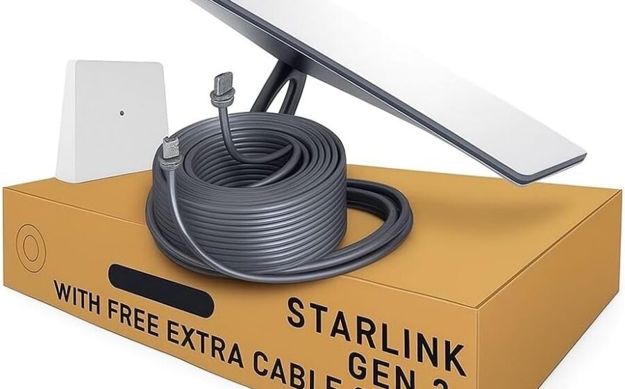 Satélites Starlink e logotipos de telecoms europeias disputando espectro 2GHz