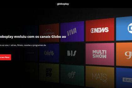 Logotipo do Globoplay ao lado dos ícones Sportv, GloboNews e Multishow com selo "Novo no Básico" e preço R$ 19,90