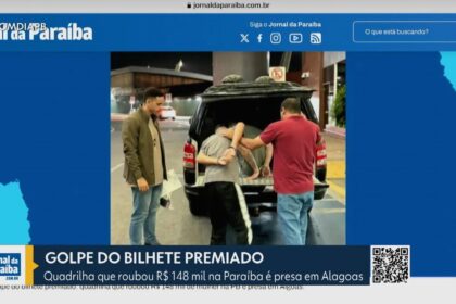 Caixa de entrega com logotipo de marketplace e panela de pressão, representando golpe do brinde