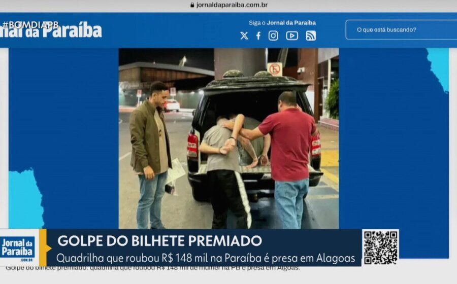 Caixa de entrega com logotipo de marketplace e panela de pressão, representando golpe do brinde