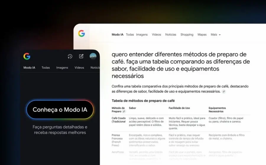 Gráfico de queda acentuada das ações da Alphabet com ícone de IA sobre logotipo do Google
