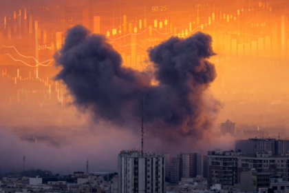 Gráfico mostra queda de emissões de CO2 em 2026 com ícones de petróleo, gás e carvão