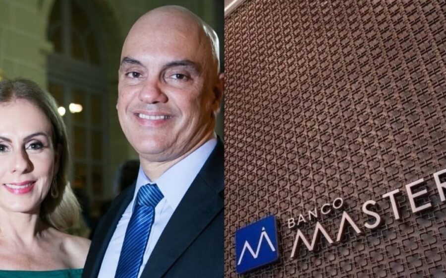 Gusttavo Lima e logotipo do Banco Master sobre documento de contrato de R$ 100 milhões não assinado