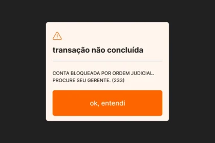 Ilustração de robô de IA quebrando correntes jurídicas com símbolo de dólar e gráfico de IPO caindo