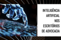 Estudante de direito reflete sobre impacto da IA na carreira jurídica com balança digital e rede neural