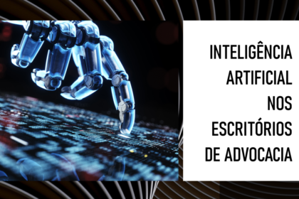 Estudante de direito reflete sobre impacto da IA na carreira jurídica com balança digital e rede neural