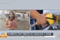 Bomba de combustível com preços atualizados ICMS 2027 gasolina diesel aumento