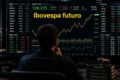 Gráfico do Ibovespa Futuro em queda de 0,5% com destaque para ações da WEG