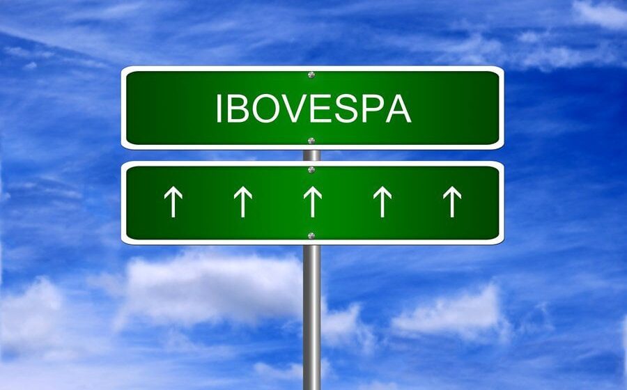 Gráfico do Ibovespa em queda acentuada mostrando 171 mil pontos com setas vermelhas indicando queda de 2,68%