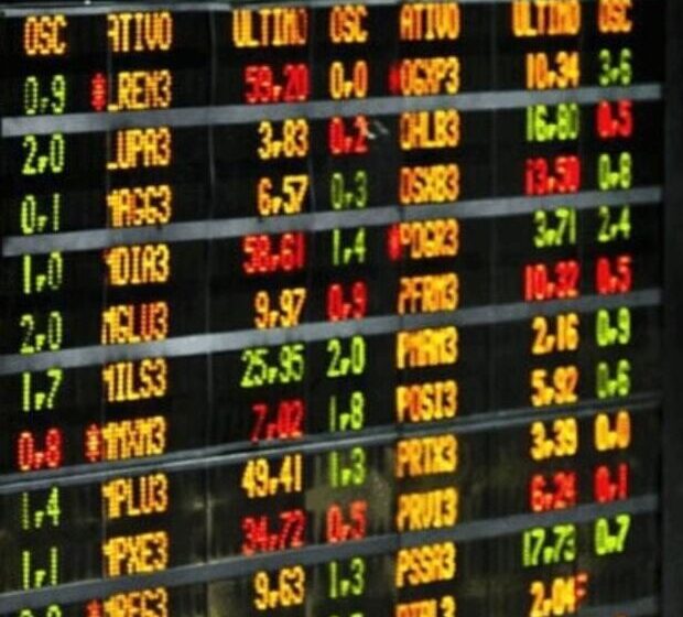Gráfico do Ibovespa em queda livre mostrando desvalorização histórica de 13,88% em um dia