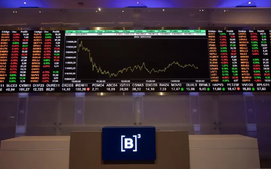 Gráfico de linha mostra queda acentuada do Ibovespa para 171 mil pontos com destaque em vermelho