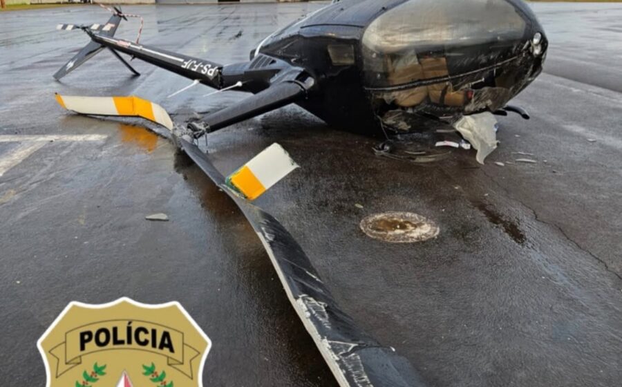 Helicóptero da Polícia Militar sobrevoa campus Pampulha da UFMG durante operação noturna