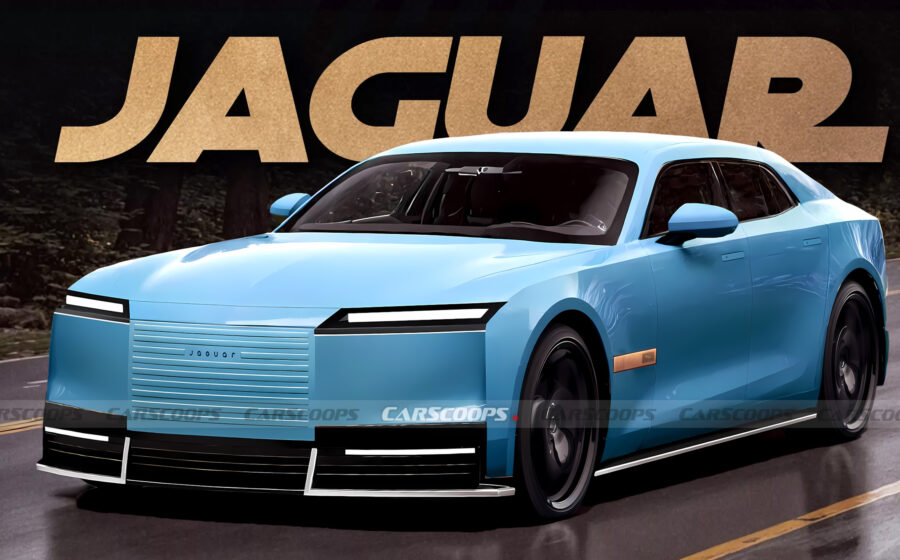 Jaguar Type 01 elétrico conceito design futurista sem vidro traseiro capô longo Nova York