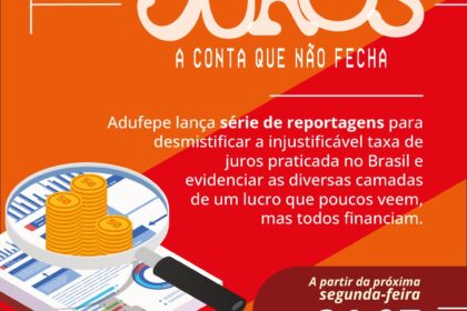 Gráfico de juros altos e deficit fiscal no Brasil com símbolos do Banco Central e Ministério da Fazenda