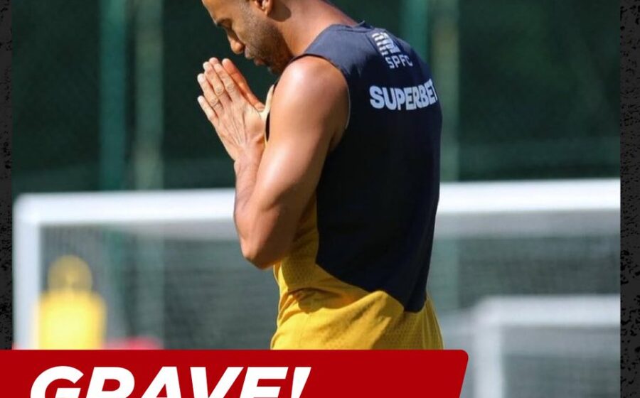Zagueiro Ruan Tressoldi do São Paulo com joelho lesionado em partida, laudo pericial judicial em destaque
