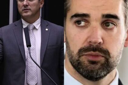 Eduardo Leite e Luciano Zucco caminhando juntos na Mercopar em Caxias do Sul