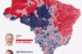 Mapa interativo de Uberlândia mostrando votação bairro a bairro no 2º turno 2026 entre Bolsonaro (PL) e Lula (PT)