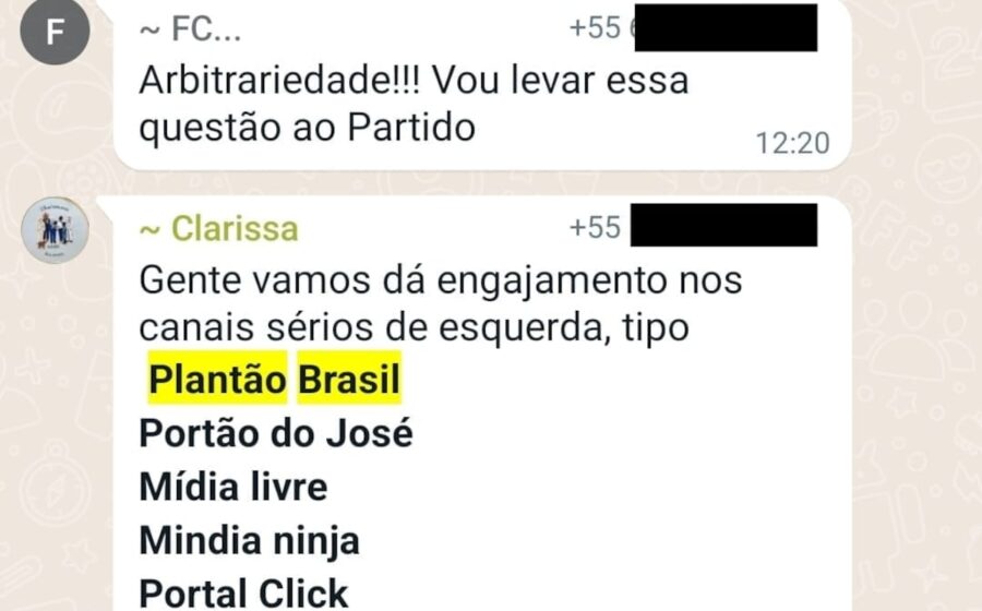 Logotipo do WhatsApp sobre fundo verde com gavel de juiz e brasão do TSE representando decisão judicial sobre canal político