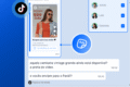 Logos do Meta e TikTok com símbolo de bloqueio vermelho sobre fundo de anúncios digitais