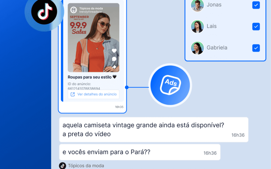 Logos do Meta e TikTok com símbolo de bloqueio vermelho sobre fundo de anúncios digitais