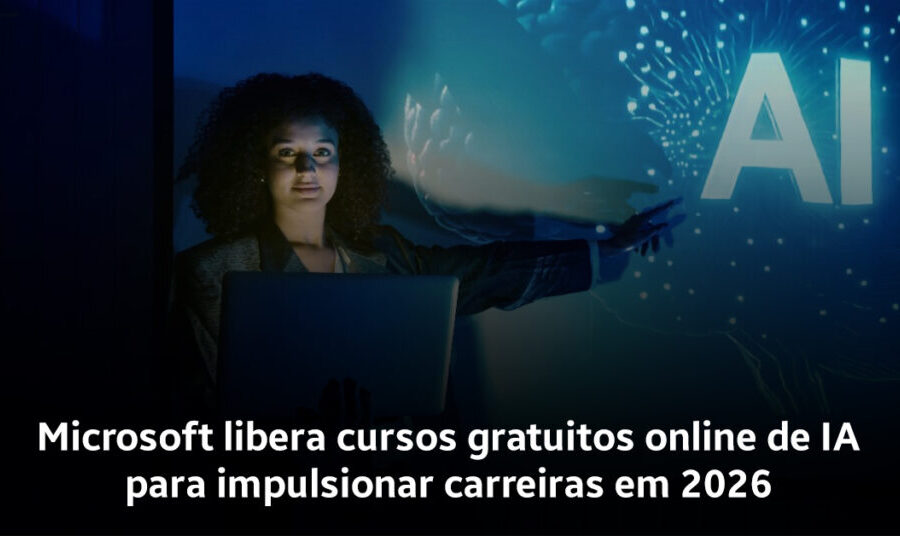 Professores em sala de aula usando Microsoft Copilot para capacitação em IA gratuita