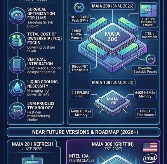 Chip Microsoft Maia 300 para IA em placa de circuito impresso