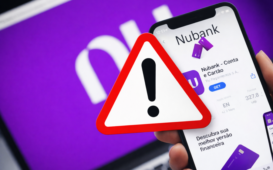 Logos do Monzo e Nubank com gráfico de queda representando oferta de aquisição recusada de 65 bilhões