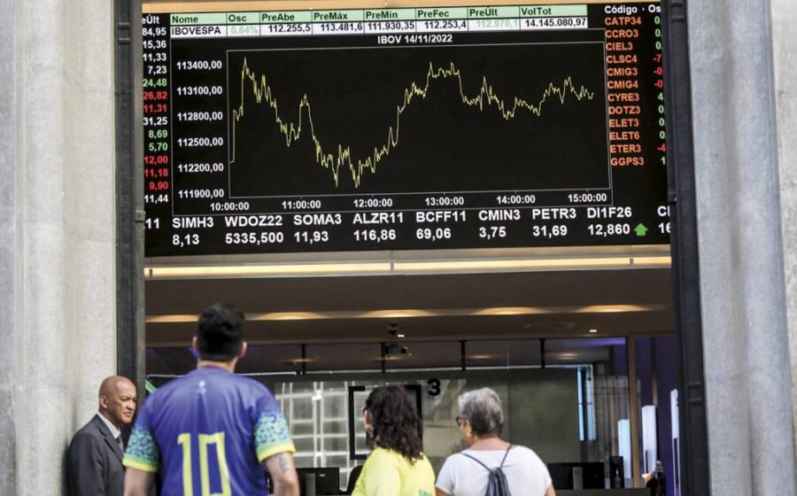 Gráfico de ações MOVI3 em queda acentuada de 16% com fundo vermelho
