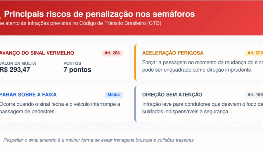 Motorista segurando celular ao volante parado no sinal vermelho, infração gravíssima com multa de R$ 293,47 e 7 pontos na CNH