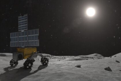 Robôs lunares da NASA para missão Artemis em superfície lunar simulada