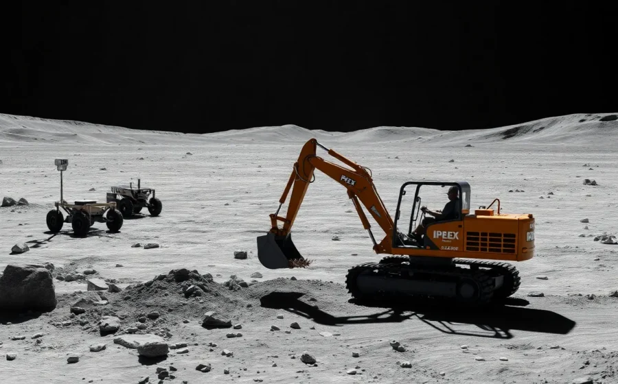 Robôs lunares da NASA programa Artemis pousando na superfície da Lua