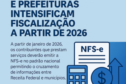 Tela de sistema NFS-e com destaque para ambiente de testes 2026 e Nota Técnica 009