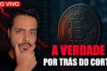 Gráfico de ações da Netflix em queda livre com logotipo da empresa e seta vermelha descendente