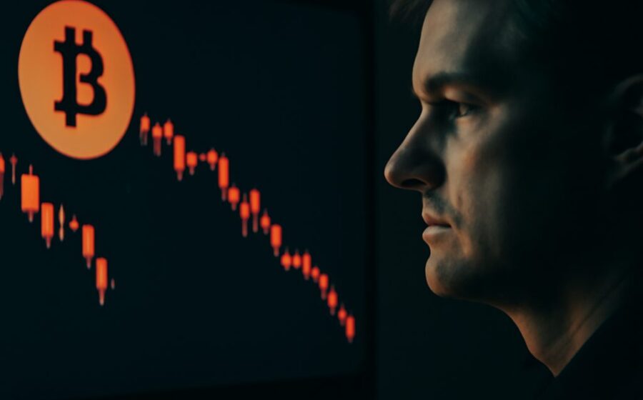 Gráfico mostra queda brusca do Bitcoin para US$ 77,5 mil após hack de US$ 6 bilhões na Binance abalar mercados globais