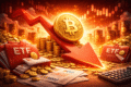 Gráfico conceitual mostra Bitcoin valorizando enquanto taxas ocultas reduzem lucro real do investidor