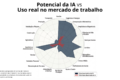 Gráfico mostra escada de carreira quebrada com IA no topo e trabalhadores na base