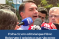 Flávio Bolsonaro segurando manifesto com brasão "Brazil" em Buenos Aires
